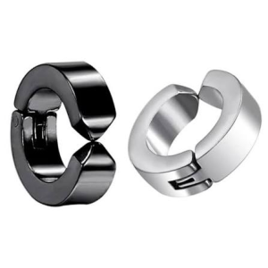 Pack Of 2 Silver And Black Clip Earring for Men