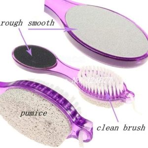 4 in 1 Foot Filer Scrubber Brush | Pedicure Tool | Dead Skin Remover & Massager – Multi Color (1PC)