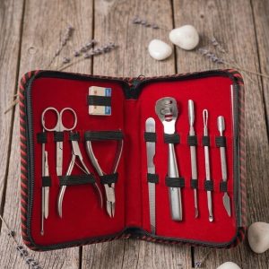 Professional 10-Piece Manicure & Pedicure Grooming Kit with Travel Case