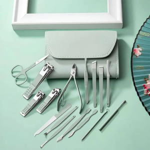Nail Clipper Manicure & Pedicure Kit 16 PCs | Professional Stainless Steel Grooming Set