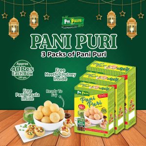 Pack of 3 Pani Puri, Ready to fry Pani Puri, Spicy Gol Gappay, Homemade pani puri