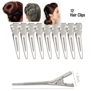 Hair Sectioning Clips, Metal Single Hole Curl Setting Section Duckbill Hairpin for Hairdressing Salon