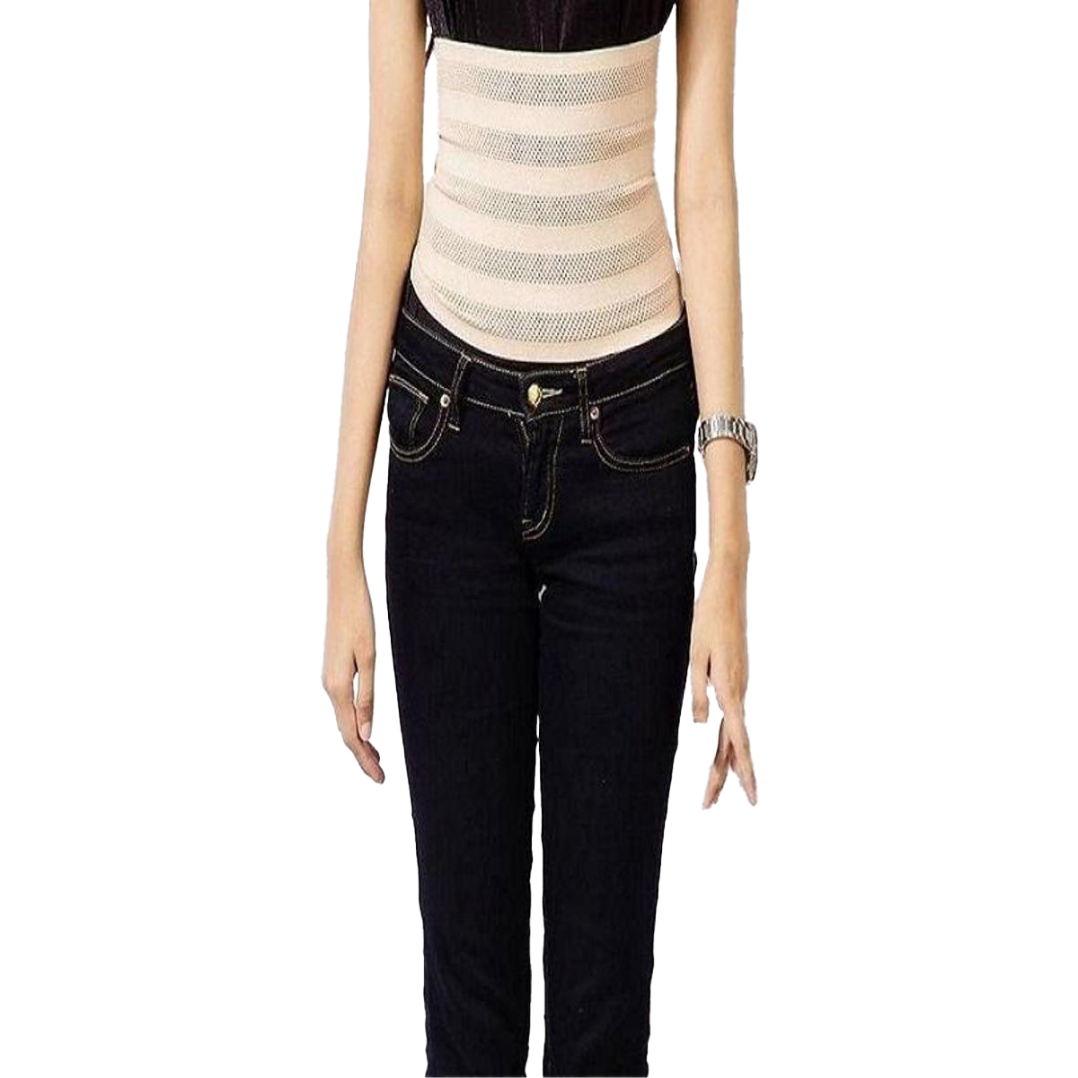 Beige Polyester & Spandex Shapewear For Women