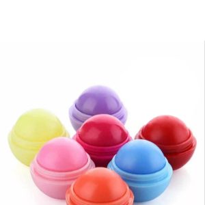 Lip balm Emoji Fruit Flavor - Pure Natural Cute Round Ball Lips Blam Nourishing Repair