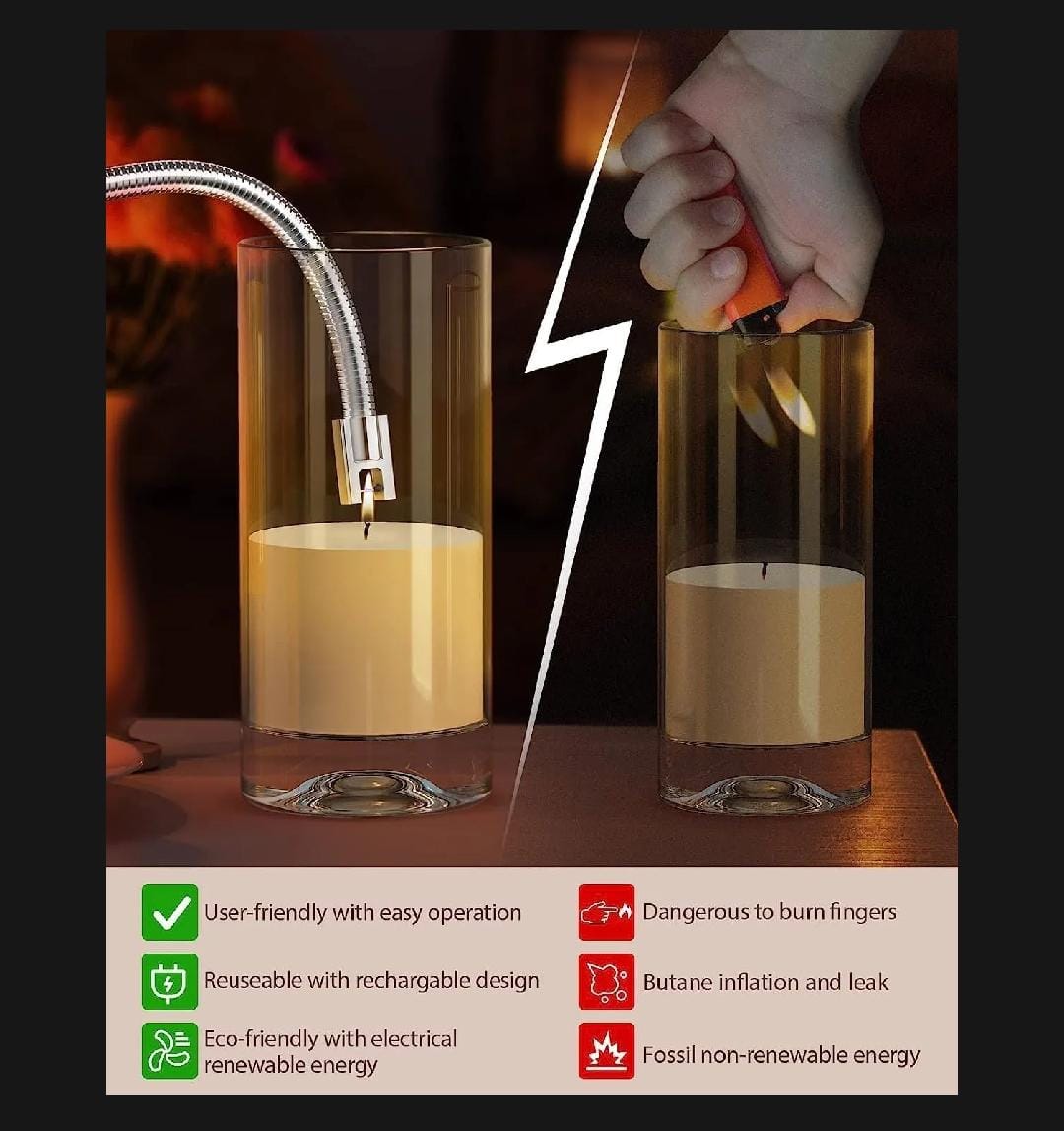 Rechargeable Electric USB Lighter – Windproof Arc Lighter with LED Battery Display & Flexible Neck – Long Reach for Candles, BBQ, Stove, Grill & Camping – Flameless & Safe - Image 4