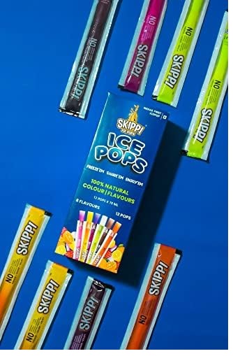 Skippi Icepops Natural Ice Popsicles - Assorted Flavors (Lemon, Mango, Orange, Raspberry, Bubblegum, Cola) - 12 x 70 ml - 100% Natural Colours, Flavours, and Preservatives - Image 6