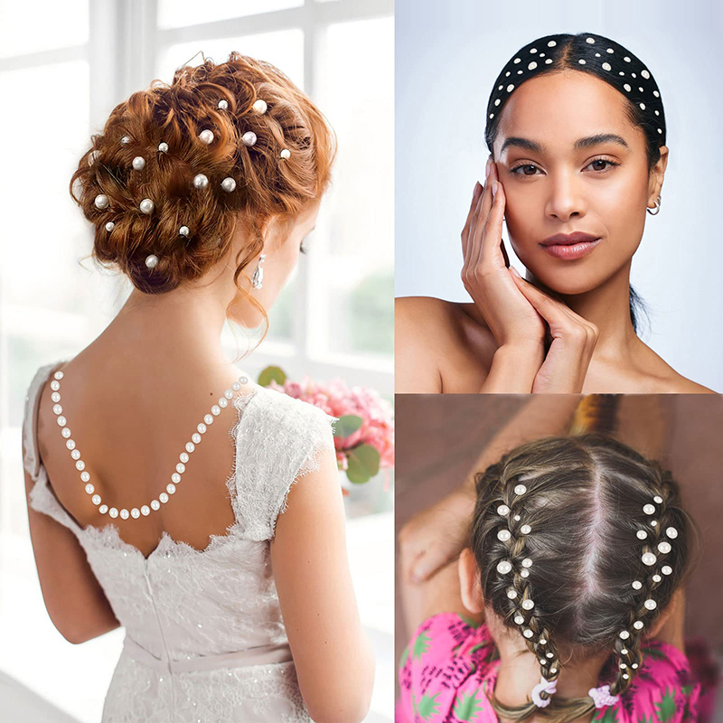Hair Pearls Stick On Self Adhesive Pearls Stickers Face Pearls Stickers for Hair ANLAN - Image 2