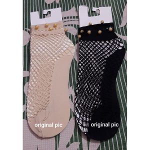 Deal of 2 Black & Skin Lace Net Socks For Women
