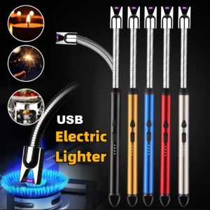 Rechargeable Electric USB Lighter – Windproof Arc Lighter with LED Battery Display & Flexible Neck – Long Reach for Candles, BBQ, Stove, Grill & Camping – Flameless & Safe