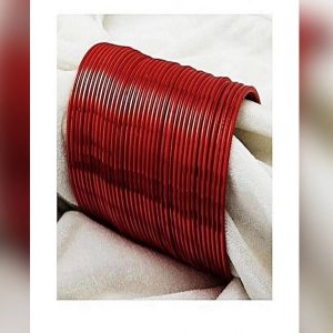 Plain Metal Bangles Red - 24 Piece: Stylish And Versatile Metal Bangles Set, Ideal For A Fashionable And Traditional Accessory