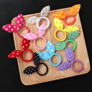 10 Pcs Cute Rabbit Ear Hair Ring Girl Rubber Band poonia  Elastic Hair Bands Kids Headwear Korean Children Hair Accessories Ornaments