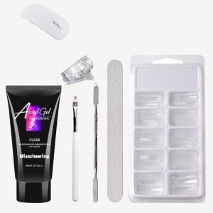 Lanmuiar Poly Nail Gel Set 6W LED Lamp Full Manicure Set Quick Extension Nail Kit Gel Builder Polygels Set For Nails Nail Tool Kit