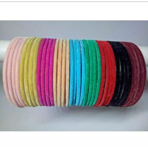 24 pcs/ 2 Dozen velvet glass bangles in 14 colours in Size of 65 mm ( Sawa Do / 2.6 ) Standard Size