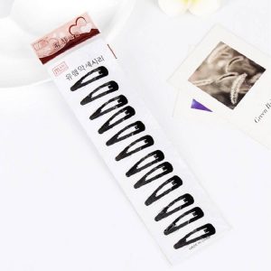 Pack of 12 Pieces of Black Snap Hair Clips Hair Grip Hair Pins