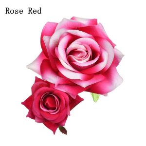 Girls Festival Fashion Handmade Double Rose Hairpin Wedding Accessories Bridesmaid Hair Jewelry Bridal Flower Hair Clip