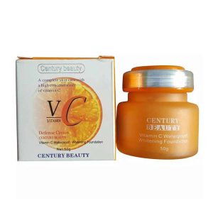 Century Beauty Vitamin C VC Waterproof Foundation 50g – Long Wear, Oil Control, Brightening Makeup for All Skin Types