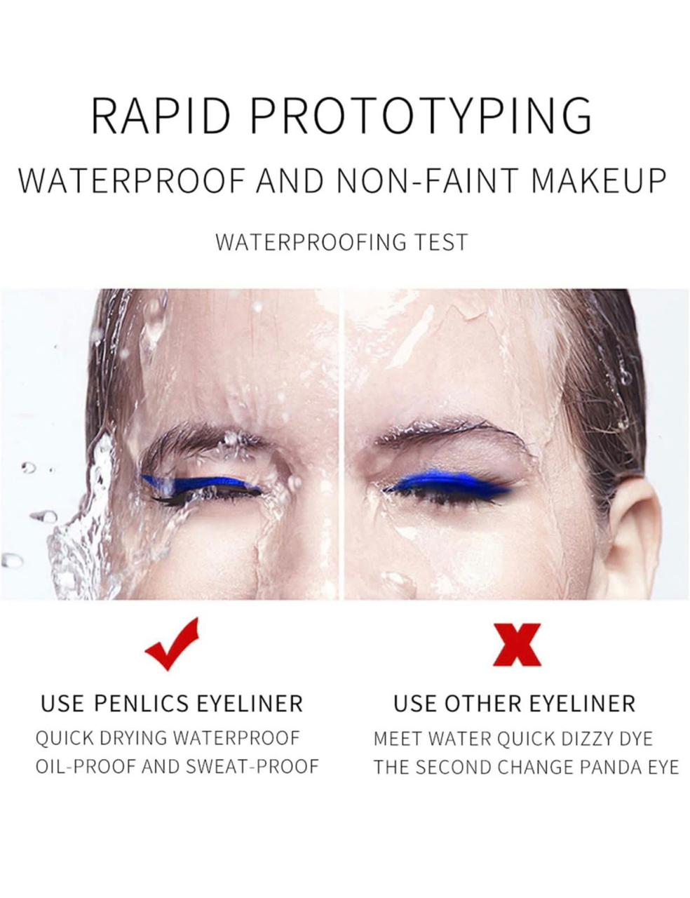 Pack Of 3 Color Liquid Liners Marker Black Purple Blue Waterproof Colorful Liquid Eyeliners Marker - Image 2