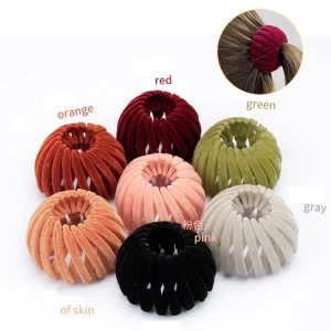 Korean Fashion Women's Bird Nest Expanding Crystal Tail Hair Bun Holder Clips