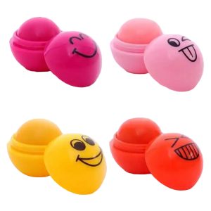 Lip balm Emoji Fruit Flavor - Pure Natural Cute Round Ball Lips Blam Nourishing Repair