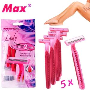 Original MAX Lady Razor 5 piece Bikini Razor Woman Razor Shaver Safety Female Hair Removal Double Blades Hair Razor Machine Mini Shaving Razor