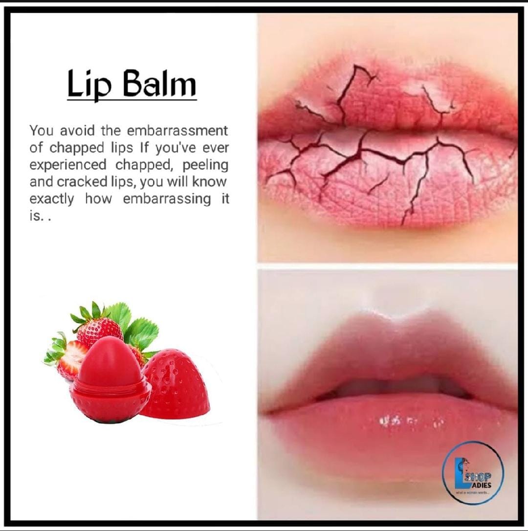 Lip balm Emoji Fruit Flavor - Pure Natural Cute Round Ball Lips Blam Nourishing Repair - Image 2