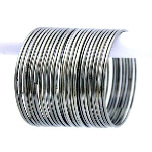 Beautiful Silver Metal Bangles 20 Piece