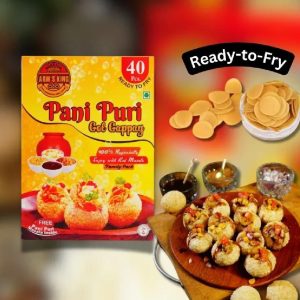Pani Puri, Ready to fry Pani Puri, Spicy Gol Gappay, Homemade pani puris, Gol gappay with free pani masala, single box has almost 40 pieces