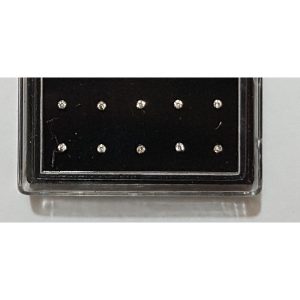 10 pcs / pack Stainless Steel Rhinestone Nose Piercing Stud Gold Styles Straight Pins Fashion Body Jewellery