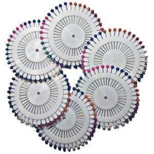 Pack of 6 Hijab Pins Multi Color Hijab Pin Scarf Pins 6 Cards - 40 Pins in a Card