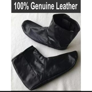 Mozay - 100% Genuine Leather Socks Warm Fabric inside for Cold Weather - Black - Unisex - Hajj & Umrah