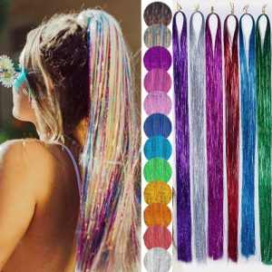 Fairy Sparkling Extensions Extensions Silk Shiny Hair Tinsel Dazzle