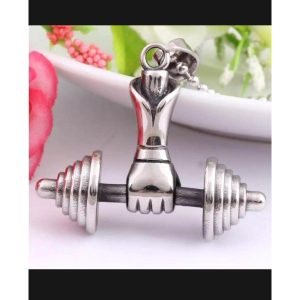 Dumbell Locket Style Necklaces & Pendants for Men Stainless steel