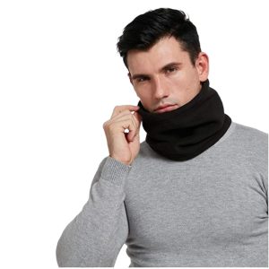Neck Warmer - Cold Weather Face Cover & Mask Dual-Layered Fleece Neck Gaiter & Ski Tube Scarf for Men & Women (Black) - Winter Fleece Neck Warmer Tube Scarf Outdoor Double Layer Thermal Neck Gaiter