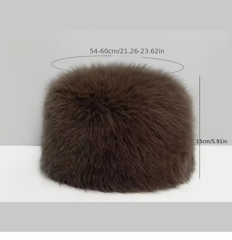 Festive Women's Fluffy Faux Fur Bucket Hat - Lightweight, Non-Elastic, and Perfect for Winter - Image 7