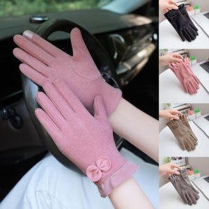 Outdoor Winter Women Windproof Touch Screen Warm  Full Finger Gloves
