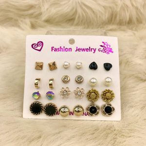 Pack Of 12 - Earrings Tops Fashion Women trendy stylish girls Earring