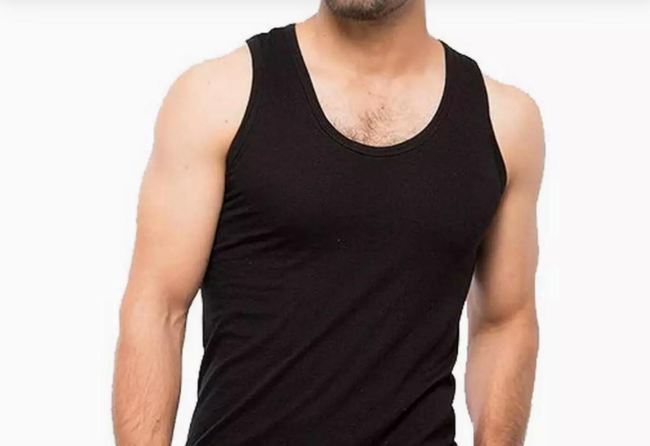 1 Piece Premium Black Sleeve-Less vest Pure Cotton banyan for men Good Quality - Image 3
