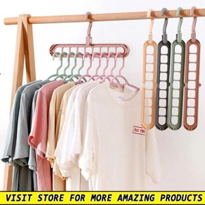 Pack of 3 - Magic Hanger Multipurpose 9 Hole Space Saving Closet Organizer – Multicolor