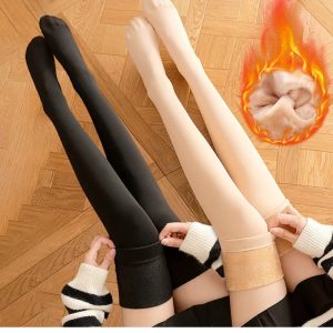 3-Pair Winter Thicken Velvet Socks Women Girls Warm Thigh High Long Socks Skin Black Plush Stockings Compression Boots Leggings