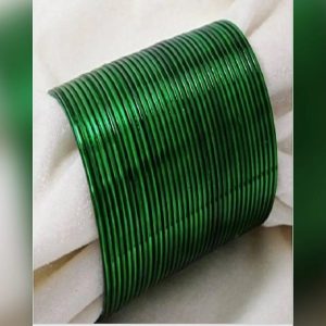 Plain Metal Bangles Green Color - 24.Bangles size.2.25
