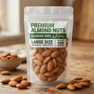 Almond Nuts Large Size Badaam Giri - High Quality - Fresh Stock - 250grams Pack