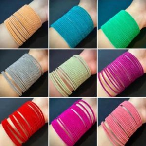 2 dozen velvet glass bangles Bangles for girls all sizes available in different 20 colors