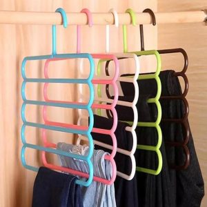Multi-Purpose Plastic 5 Layers Suspension Pants, Clothes Tie Scarf Towels Storage Organizer