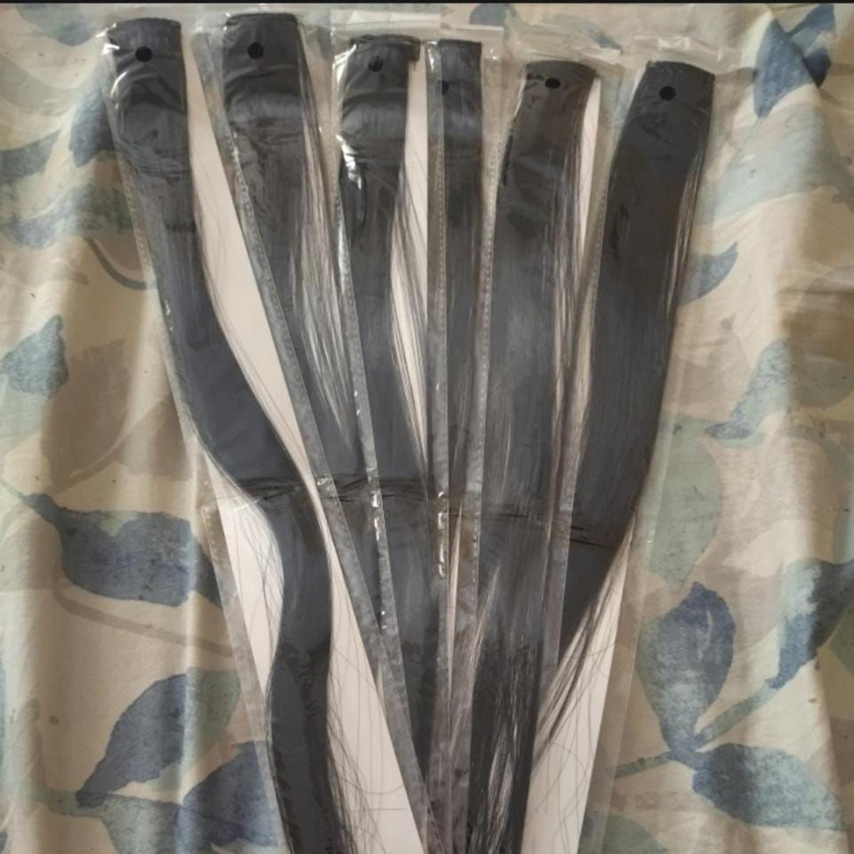 5 pieces single clip in hair extension for girls random colors - Image 2