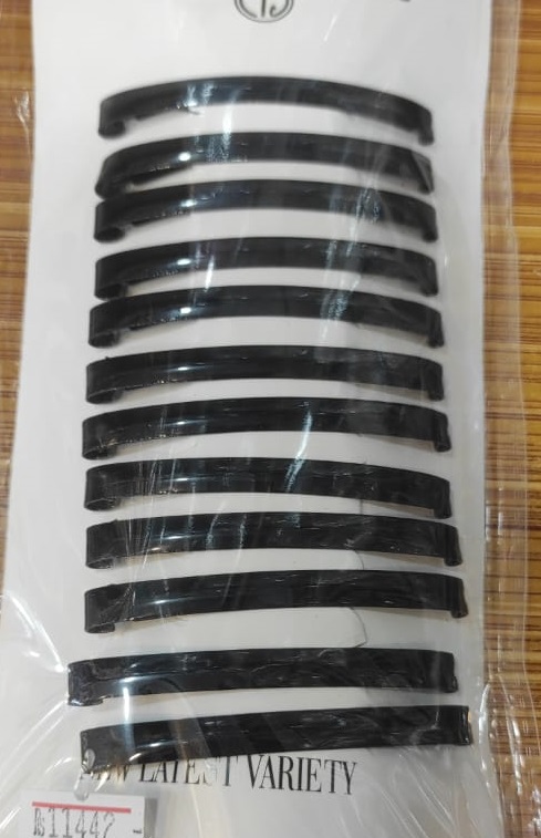 Pack of 12 Pieces Stainless Steel Slim Hair Pins for Women - Silver & Black - Image 5