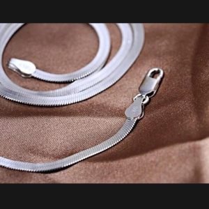 Silver Necklace Snake Chain Link Chain for Men and Women