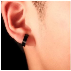 1 Pair Men Stainless Steel Non-Piercing Clip On Ear Stud Earrings for Men