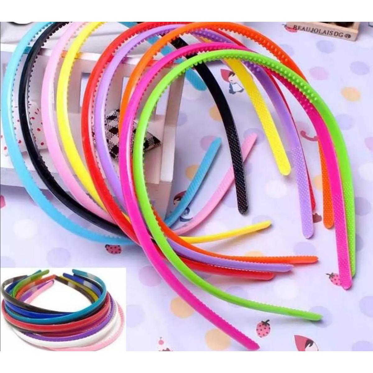 Pack Of 6 Multicolour Plastic Hair Bands For Girls Good Quality