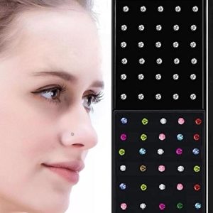 5Pcs Steel Silver Nosepin for Girls