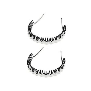 Pack of 2 - Bedding Hair Roller With Hook Hairband to Hold Long Hair - Black